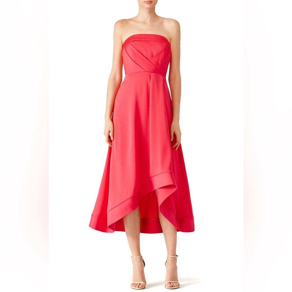 Hot pink Shoshanna high to low maxi